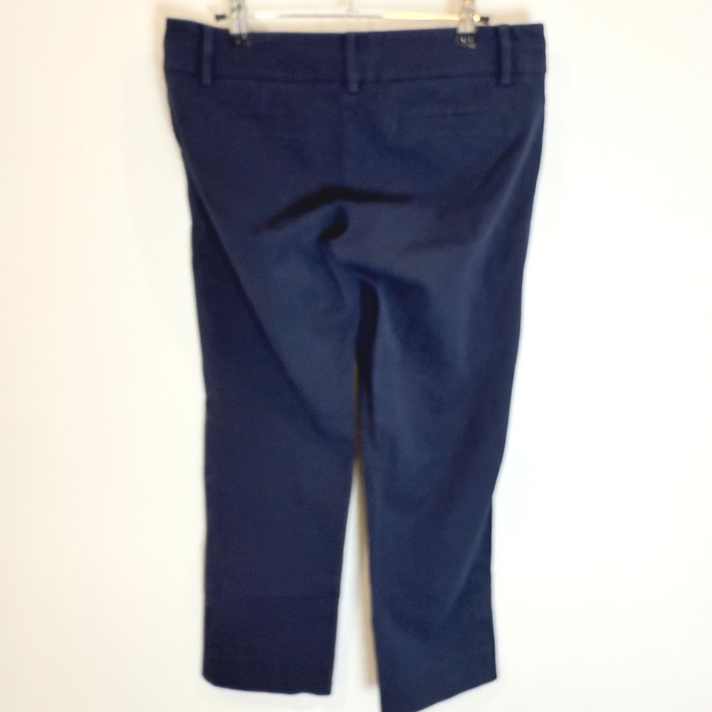 Lilly Pulitzer Womens Size 6 Navy Blue Stretch Cotton Blend Straight Leg Pants - Picture 2 of 9